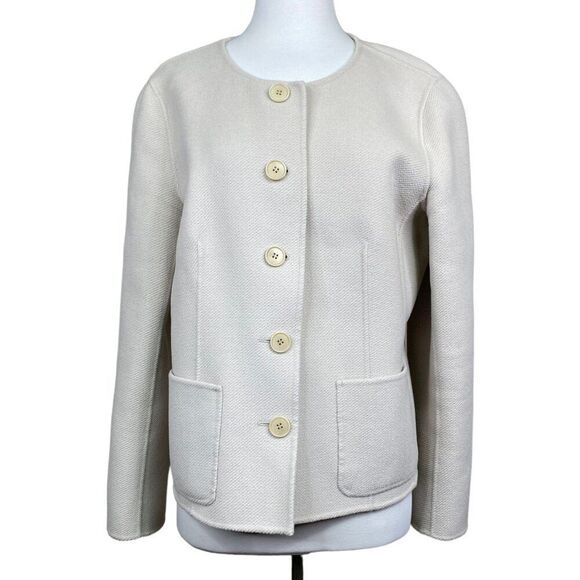 Lafayette 148 New York Size 14 Cream Angora Wool Jacket - Picture 1 of 5